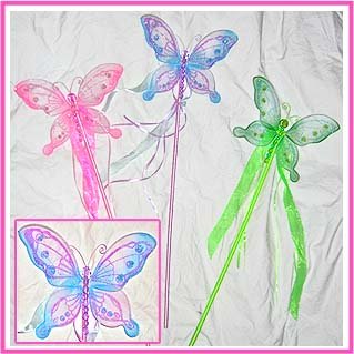 Large Beaded Sparkling Butterfly Wand Select Color: pink