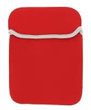 2n1 Combo - Premium Laptop Just Fit Neoprene Sleeve Case Cover - Bundle with LCD Screen Protector for Asus 7 Inch Eee eeepc (Laptop NOT included) , Red