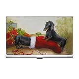 Limited Edition Violano Business Card Holder Dachshund Christmas Holiday