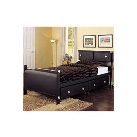Z Bedroom Twin Bookcase Bed, 40Hx87Wx46D, BLACK SILVER by Home Decorators Collection