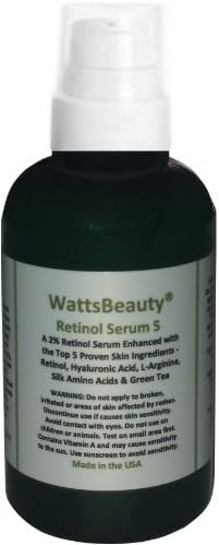2% Watts Beauty Retinol - Hyaluronic Acid Gel Formula with Antioxidants - For a Facial Peel Without the Pain or Lengthy Wait - Perfect for Wrinkles, Scarring, Acne, Aging Skin, Blemishes, Uneven Skin Tones & More - Proudly Made in the USA. 98% Natural / 72% Organic