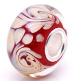 (Free Shipping) 925 Stamped Silver Murano Glass Right with Beautiful Light Pink Swirls Beads Charms Compatible with Pandora, Trollbeads Chamilia,silverado,biagi