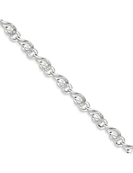 Genuine .925 Sterling Silver Diamond Bracelet 10.6 Grams . 100% Satisfaction Guaranteed.