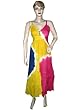 Tie Dye Yellow French Rose Blue Cotton Spaghetti Straps Long Dress Tie Dye Yellow French Rose Blue Cotton Spaghetti Straps Long Dress