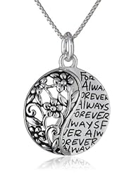 Sterling Silver "Sisters Forever" Pendant Necklace