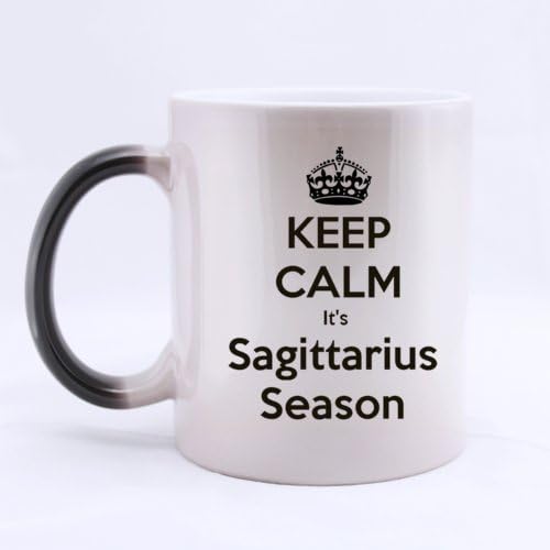 Ceramic Morphing Mug - Cool Constellation Series " Initial Of Words Create Sagittarius " Heat Color Changing Mug Magic Coffee/Tea Mug (11 Oz) Best Gifts For Christmas,New Years,Birthday,Festival And Yourself
