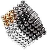 NeoCubix Gold, Black, Silver, and Nickel Neodymium Sphere Puzzle - 216 spheres (4 Colors)