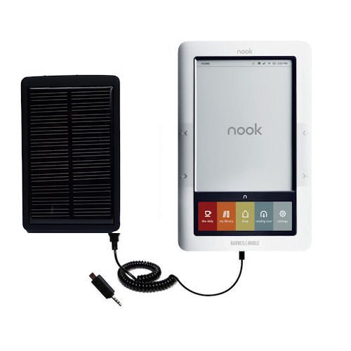 Solar Powered Rechargeable External Battery Pocket Charger for the Barnes and Noble nook Original eBook eReader - uses Gomadic TipExchange Technology