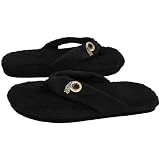 NFL Washington Redskins Ladies Black Plush Thong Slippers (7/8)