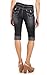 Angels Jeans Women's Dark Denim Cuffed Capri