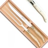 ProPassione Laguiole Carving/Serving Set in Box, Ivory coloured/stainless steel handles, polished, Dimensions: l 32 cm
