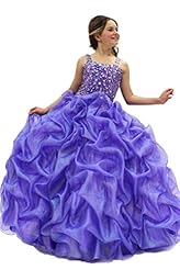 Girls Organza Floor Length Crystals Crystal  Pageant Dress/Party Dress  With Rhinestones