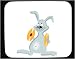 Decorated Mouse Pad with cartoon, playing, rabbit, animal, cymbals, musician, bunny