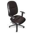 Mayline Products - Mayline - 24-Hour High-Performance Swivel Task Chair, Black Leather - Sold As 1 Each - Designed for durability during intensive use by individuals up to 300 lbs. - Inflatable lumbar pump for personalized back support. - High-density memory foam seat with heavy-duty mechanical control allows hours of comfortable, continuous work. - Five-star base has casters for easy mobility. -