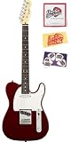 Fender American Standard Telecaster Bundle with Strings, Pick Card, and Polishing Cloth - Rosewood Fretboard, Candy Cola Red