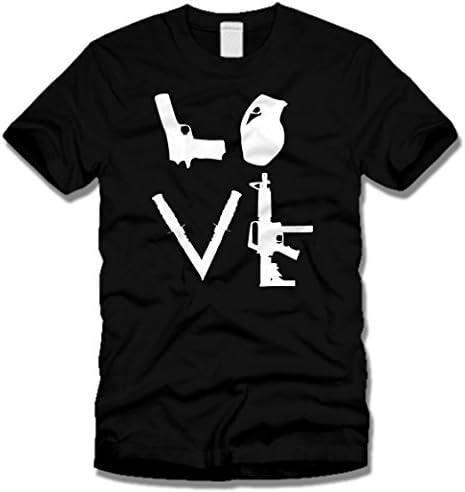 Real Ladie Love Wepons....and Cowboys T-shirt (XL, Black with White)