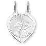 Sterling Silver 2-piece I Love You Disc Charm with two 20 inch Sterling Silver Chains