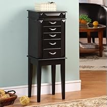Grandport Five Drawer Jewelry Armoire in Black Grandport Five Drawer Jewelry Armoire in Black