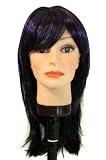 18 Black,Purple side layers / bangs synthetic wig