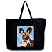 African Wild Dog art print 20 inch Zippered cotton canvas Tote Bag