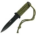 Trademark Stainless Steel Survival Knife with Case 6.875 Inch Knives, Green