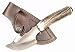 RUKO 3-1/8-Inch Blade Gut Hook Skinning Knife with Genuine Deer Horn Handle and Leather Sheath