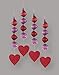 Unique Red Prismatic Heart Hanging Decorations-18 Purple | 4 Pcs, 18