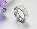 VNOX Women Stainless Steel Eternity Ring CZ Cubic Zirconia Circle Round,7mm Width,Silver,6