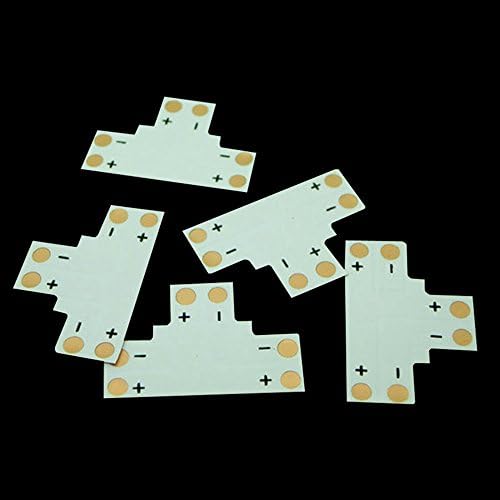 LMID 20PCs T Shape 2 Pin PCB Connector for 5050 SMD Single Color Non-waterproof LED Strip Light Connection (10MM 2Pin T PCB Connector)