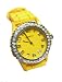 Yellow Silicone Band Watch in Ceramic Style with Rhinestones Cz image 3