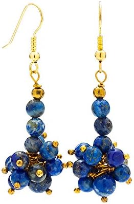 Mystic Self Lapis Lazuli Handmade Blue Crystal Gemstone Drop Dangle Earrings