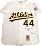 Reggie Jackson Statistics Autographed/Hand Signed Oakland Athletics Jersey