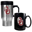 Oklahoma Sooners NCAA Stainless Travel Mug And Ceramic Mug Set by Great American Products
