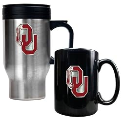 Oklahoma Sooners NCAA Stainless Travel Mug And Ceramic Mug Set by Great American Products