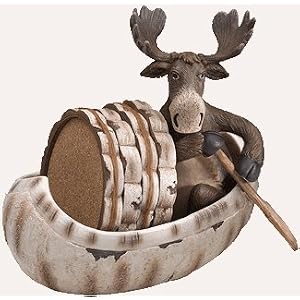 Four Moose and Canoe Coasters - Style gsc001 by