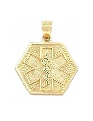 Medical ID Information Charm 14k Gold 17.5mm