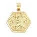 Medical ID Information Charm 14k Gold 17.5mm