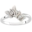 14K White Gold Diamond Butterfly Ring - 0.03 Ct.