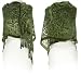 TEMPER Silk Blend Velvet Burnout Shawl (GREEN), Green Olive, MG23-067L