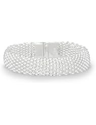 Bling Jewelry Sterling Silver Cuff Mesh Bracelet 7.5 Inch