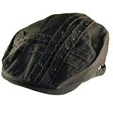 COTTON DISTRESSED FRAYED IVY CABBY DRIVER CAP HAT OLIVE Small Medium