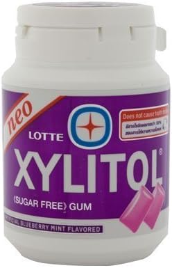 Lotte Xylitol Sugar Free Gum Blue Berry Mint 61g.