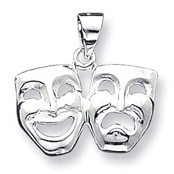Sterling Silver Comedy/Tragedy Charm Pendant