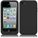 Black XYLO SuperTuff Soft Silicone Skin / Case / Cover for the Apple iPhone 4 / 4G / 4S Mobile Phone.