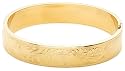 14k Gold Filled Engraved Flower Bracelet, 7"