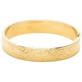 14k Gold Filled Engraved Flower Bracelet, 7