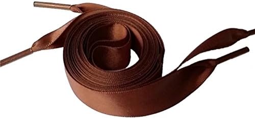 Acite Candy Color Flat Satin Ribbon Shoelaces For Adult, 10 Pairs in Random Color