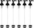 Black Dispenser Pumps and Collars for Soap and Lotion Jars or Bottles - 6 Sets