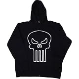  : Punisher Glow Line Skull Zip-Up Hooded Sweatshirt Hoodie