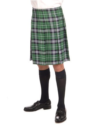 Adult Green Plaid Kilt 20in